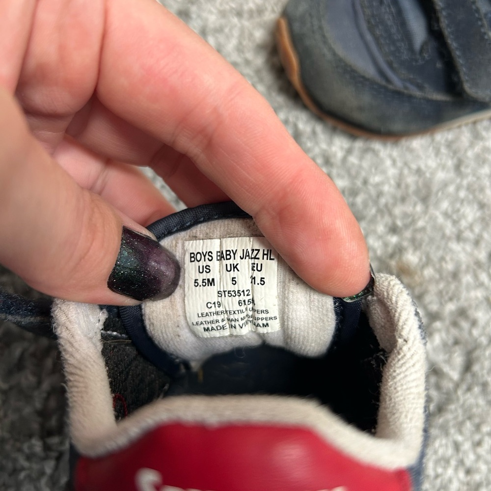 Baby Saucony Navy and Red Velcro Sneakers - Picture 2 of 2